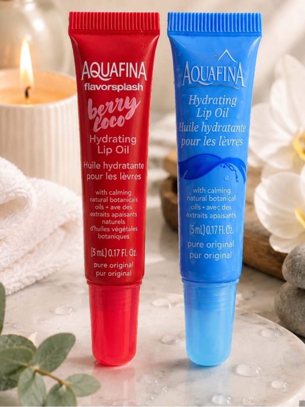 AQUAFINA Hydrating Lip Oil - Berry Loco Red (1 of each bundle)NWT .